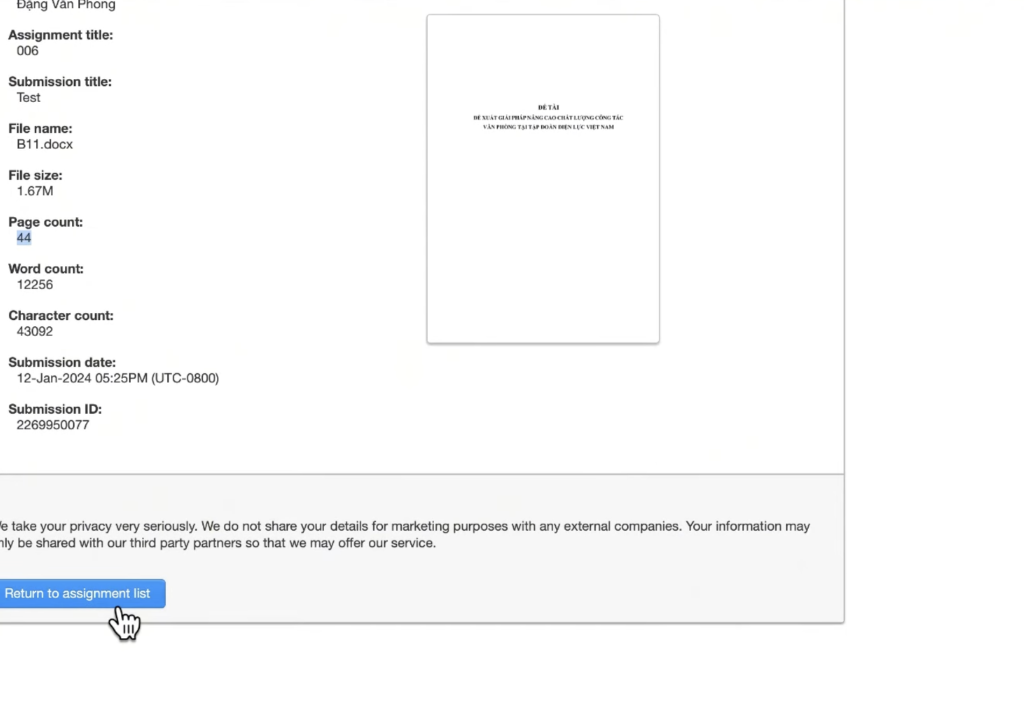 cách upload bài check turnitin