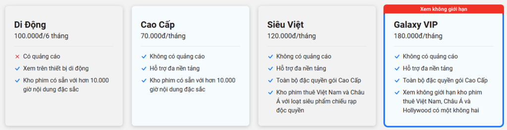 bảng giá galaxy play