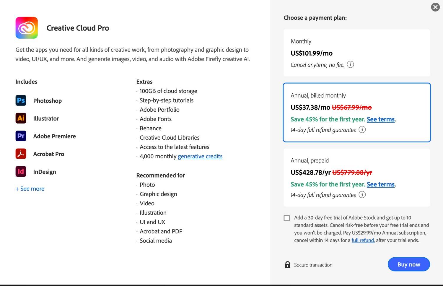 bang-gia-adobe bảng giá adobe mới nhất 2026