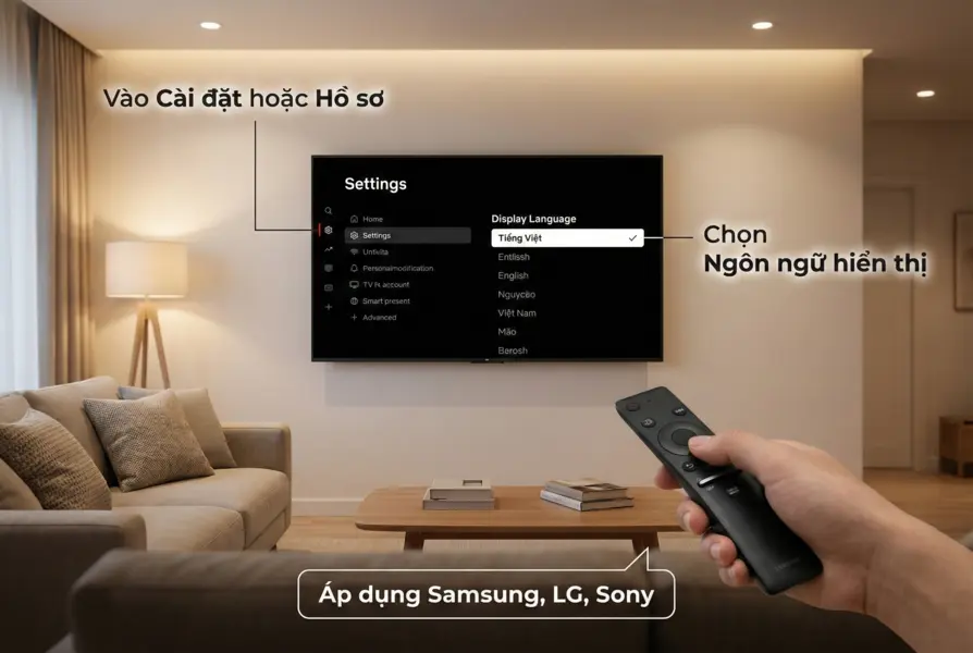 đổi ngôn ngữ netflix trên smart tv