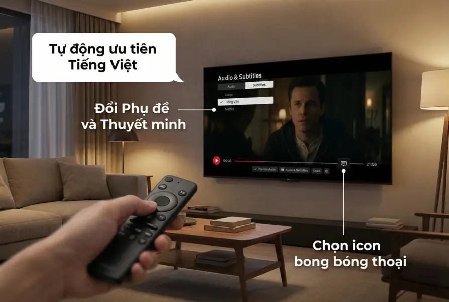 Cách Thay Đổi Phụ Đề Và Âm Thanh Tiếng Việt Khi Xem Phim