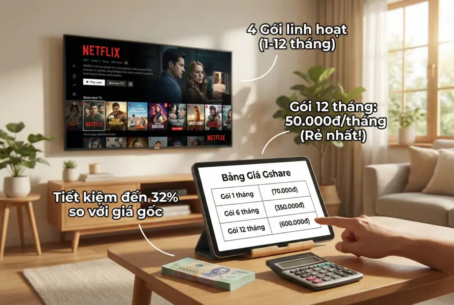 gia netflix 2 Bảng Giá Netflix Ưu Đãi Tại Gsharr