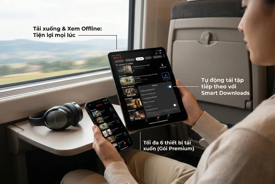 gia netflix 6 Tính Năng Tải Xuống & Xem Offline của netflix